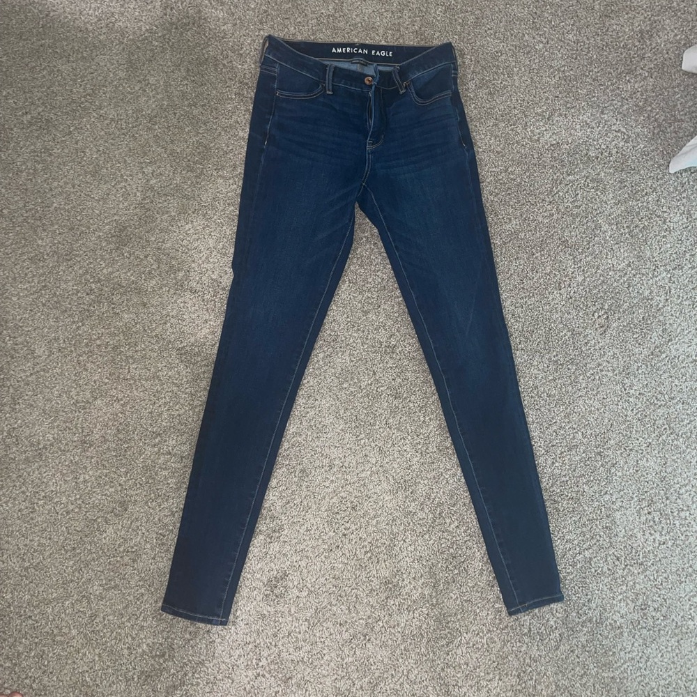 American Eagle Outfitters Women's Dark Blue Skinny Jeans